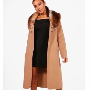 Hollie faux fur trim coat